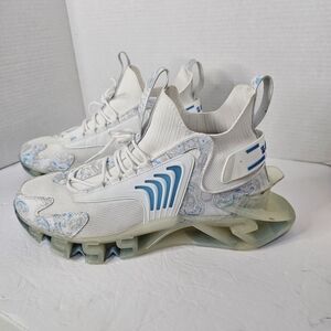 AABBO Blade Trainers Mens Sz 11.5 EU 46 White Blue Athletic Shoes Read Details